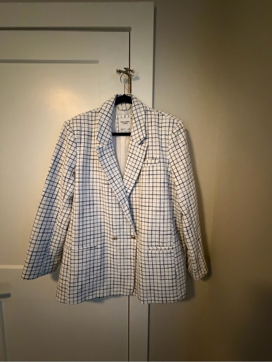Abercrombie & Fitch Jackets & Blazers - Abercrombie & Fitch White Blazer with Navy Windowpane Check